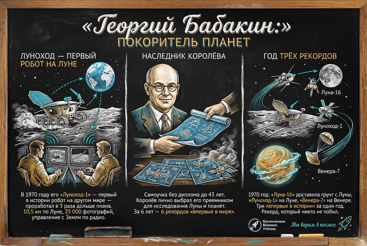 Плакат: Георгий Бабакин — Конструктор автоматических межпланетных станций