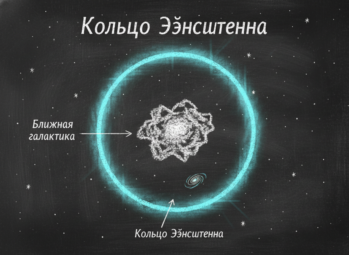 Кольцо Эйнштейна — галактика в форме светящегося кольца