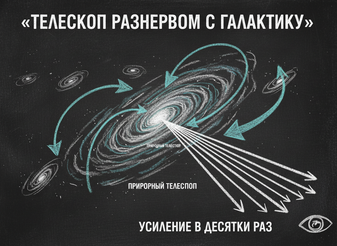 Скопление галактик как природный телескоп