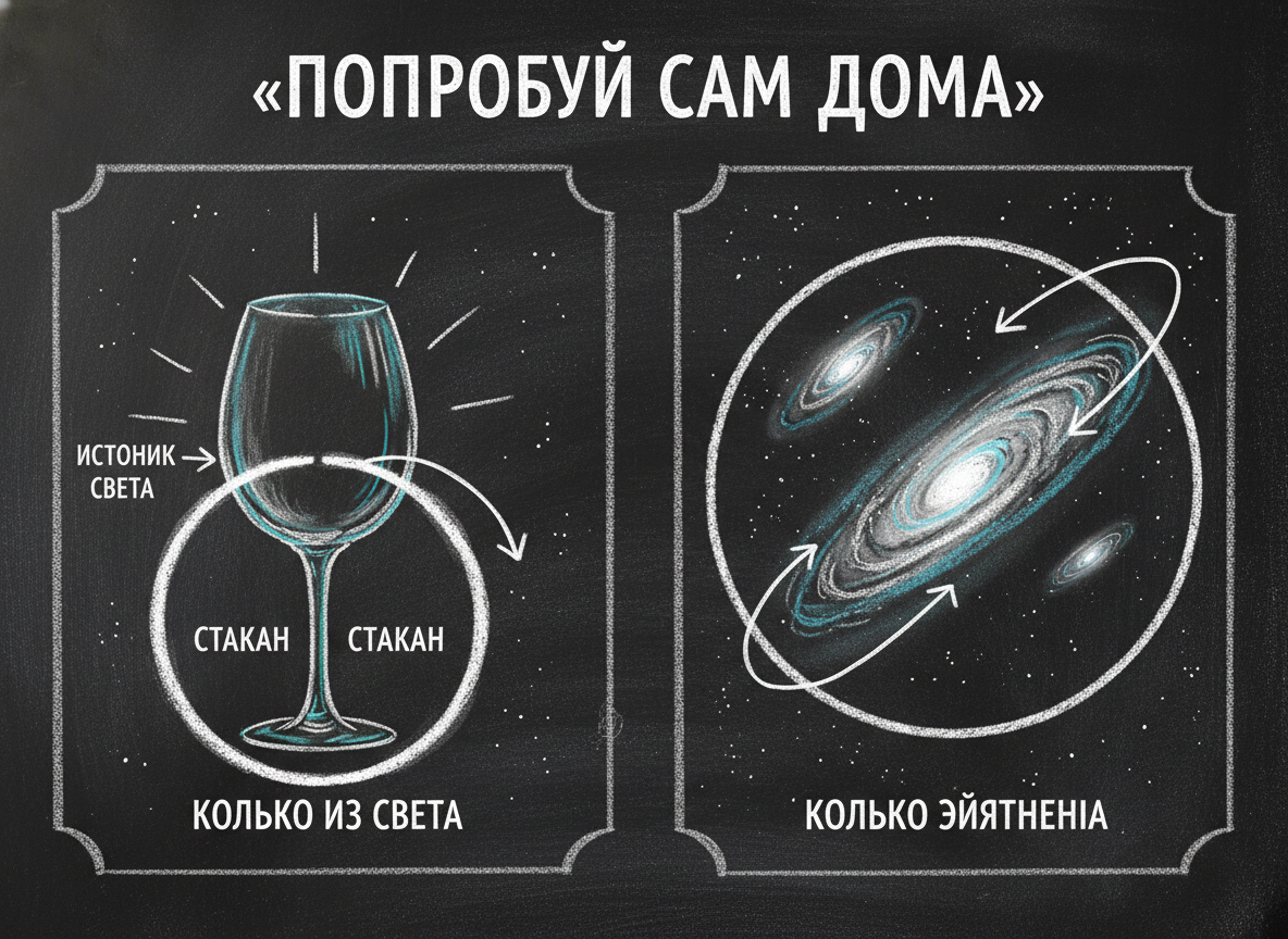 Домашний эксперимент: стакан как аналог гравитационной линзы