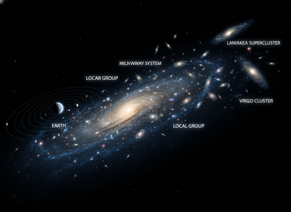 Космический адрес Земли — от квартиры до Ланиакеи