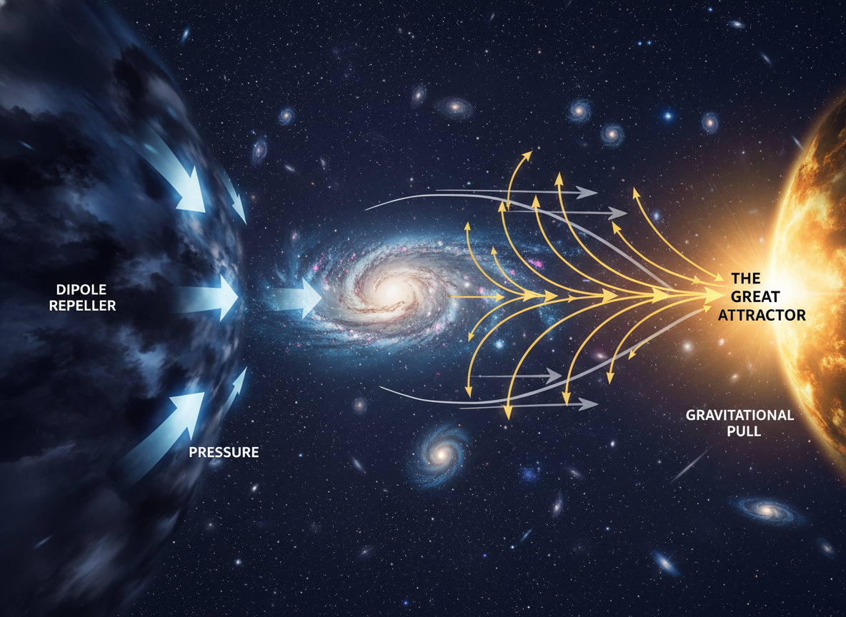 Дипольный Отталкиватель толкает Млечный Путь сзади
