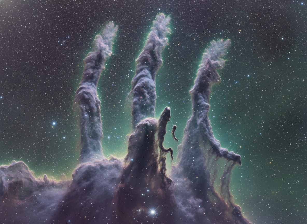 Легендарный снимок Столпов Творения телескопом Хаббл, 1995