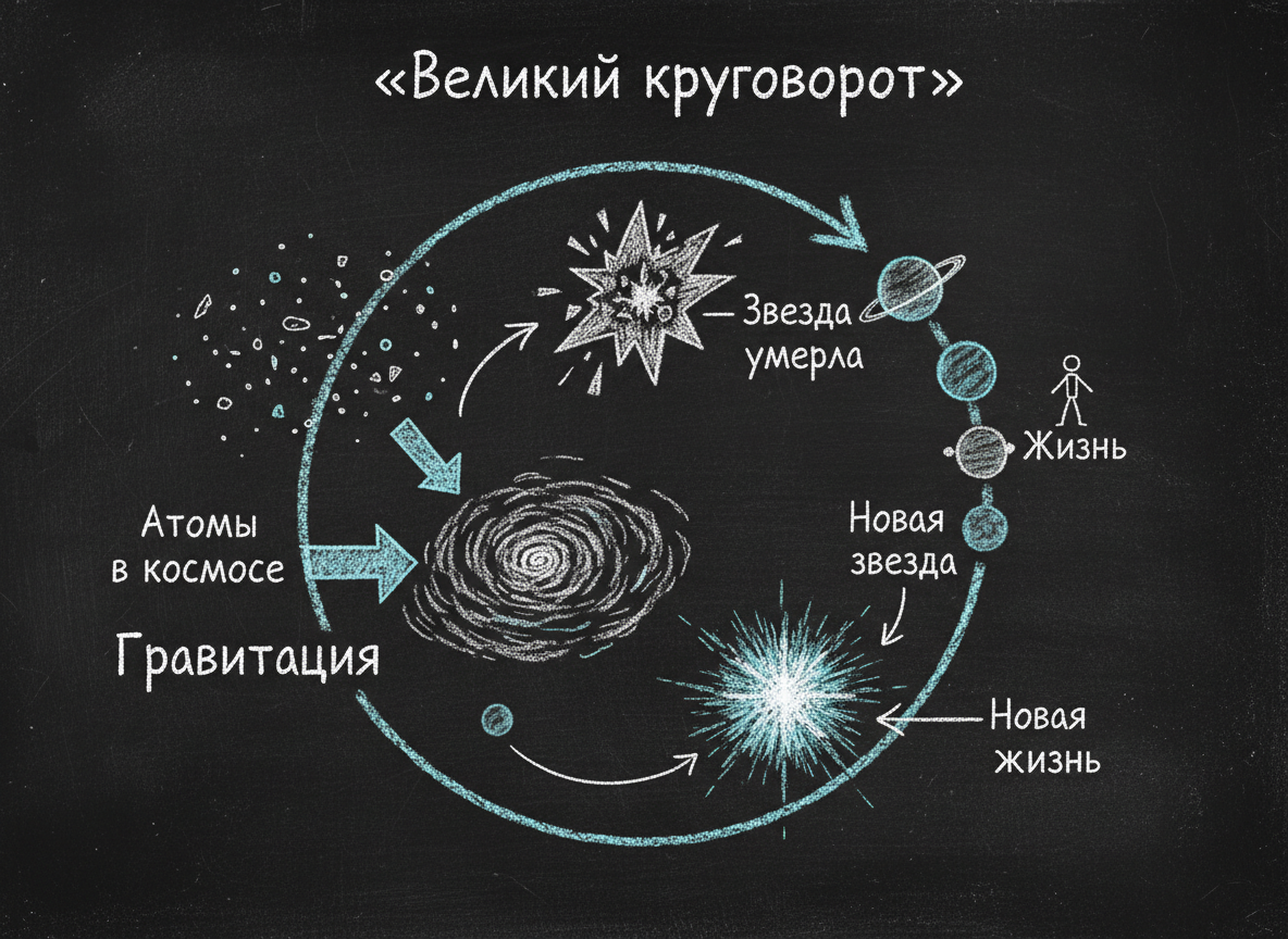 Великий круговорот: атомы из мёртвой звезды становятся новой жизнью